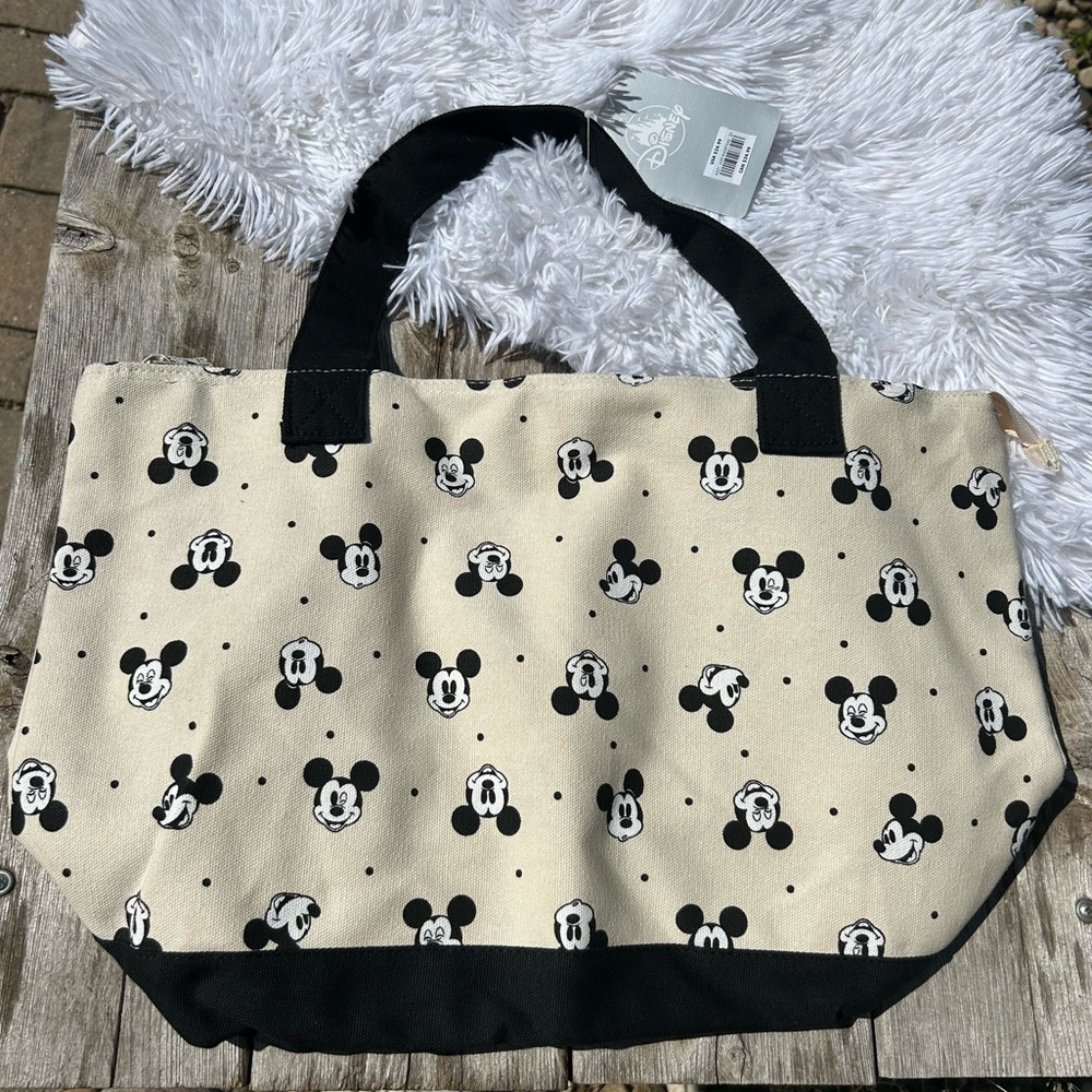 Disney Mickey Mouse Face Expressions Cotton Canvas Tote Bag - New with tags! - Picture 3 of 16